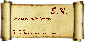 Straub Márton névjegykártya