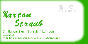 marton straub business card